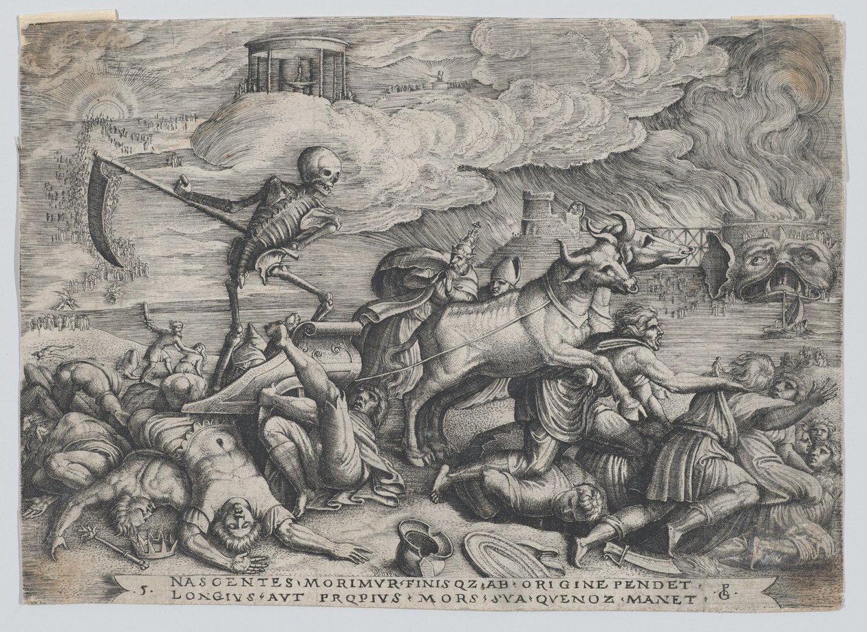 De Triomf van de Dood op de Tijd, uit De Triomf van Petrarca door Georg Pencz