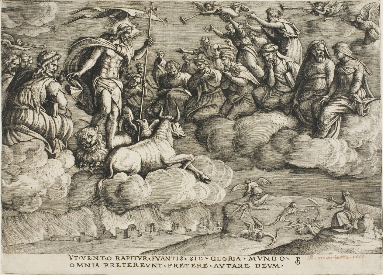 De Triomf van de Eeuwigheid, plaat zes uit De Triomfen van Petrarca door Georg Pencz