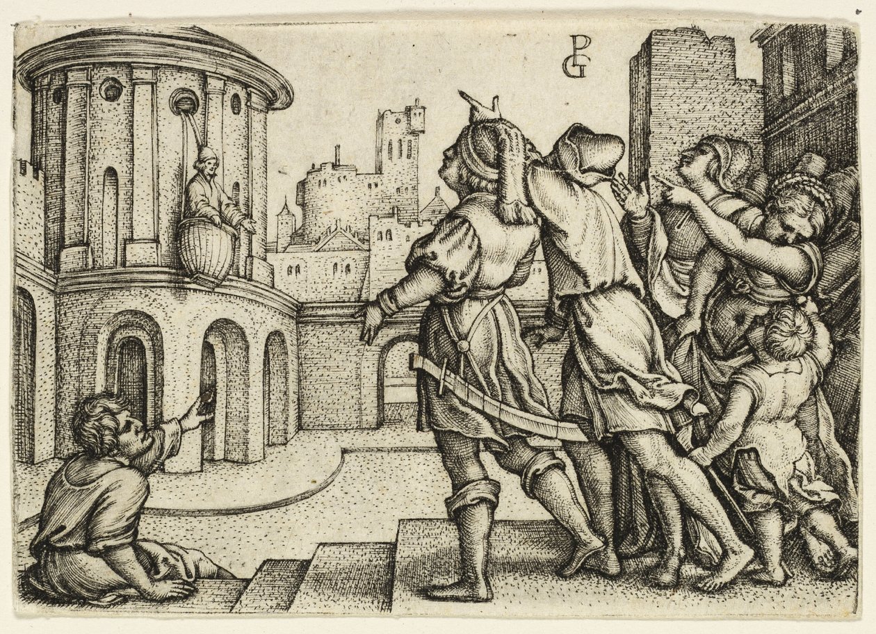 Virgil de Tovenaar in de Mand door Georg Pencz