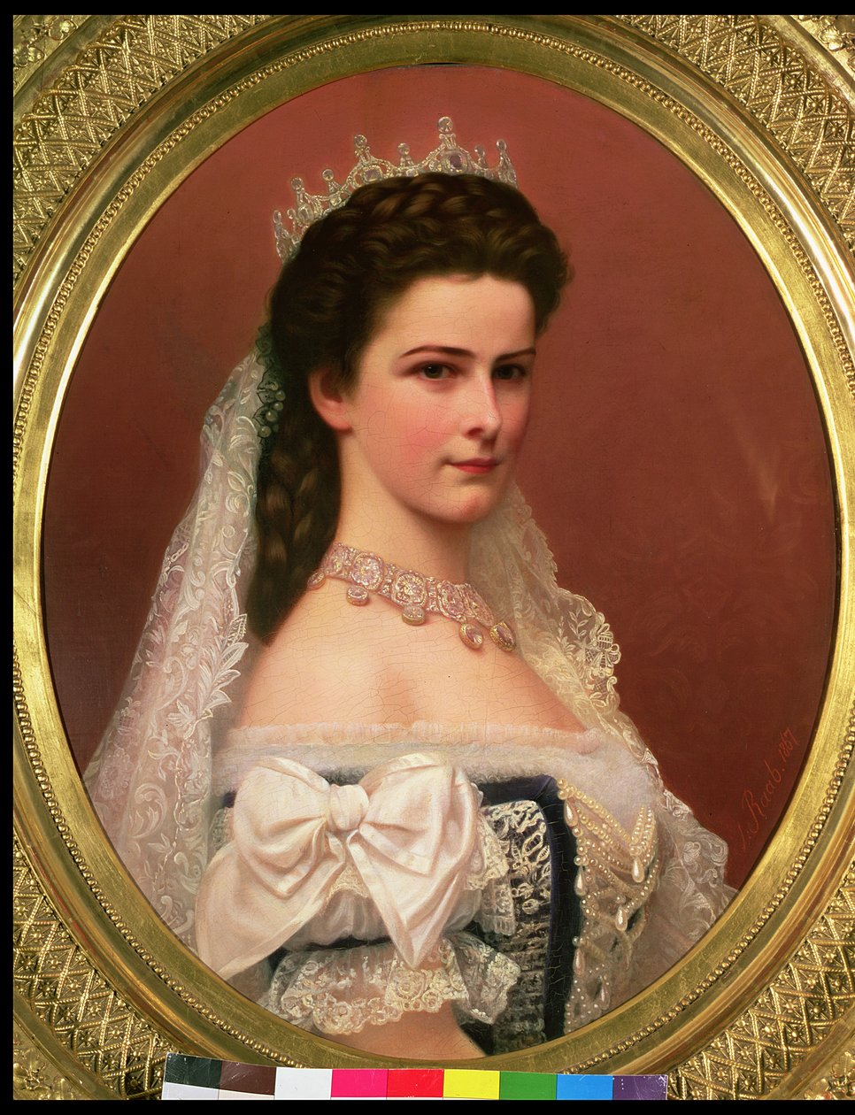 Keizerin Elizabeth van Beieren (1837-98) in Hongaarse klederdracht, 1867 door Georg Raab