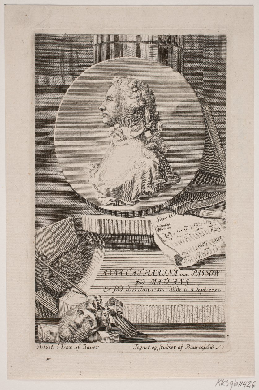 Actrice Anna Catharina von Passow door Georg Vilhelm Baurenfeind