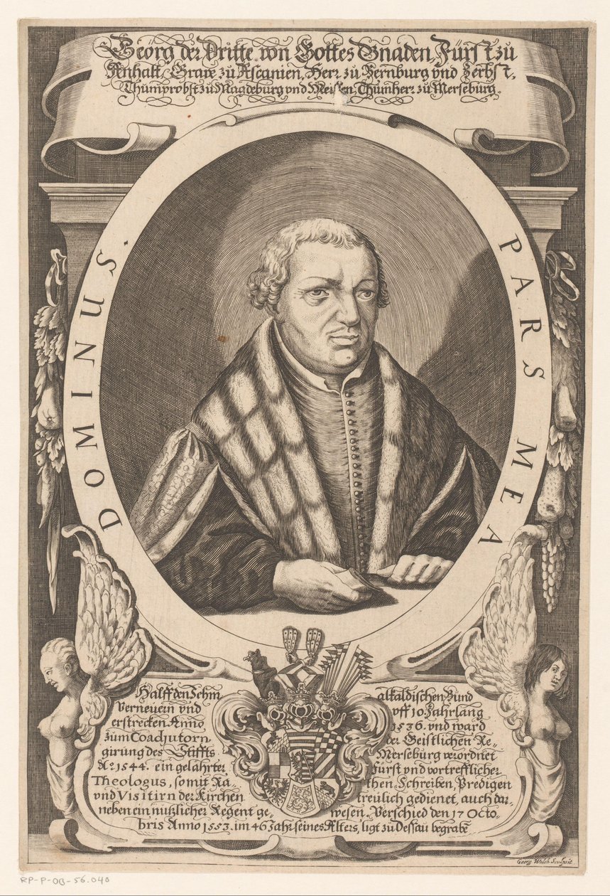 Portret van Georg III, prins van Anhalt-Dessau door Georg Walch