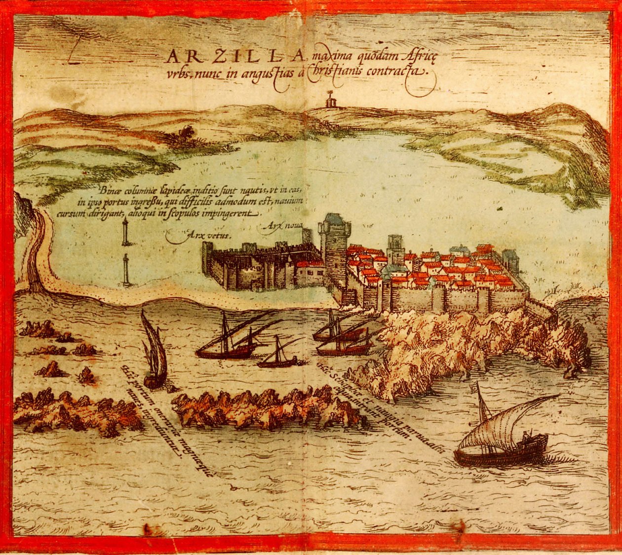 Asilah, Marokko door Georg and Hogenberg Franz (1535 90) Braun