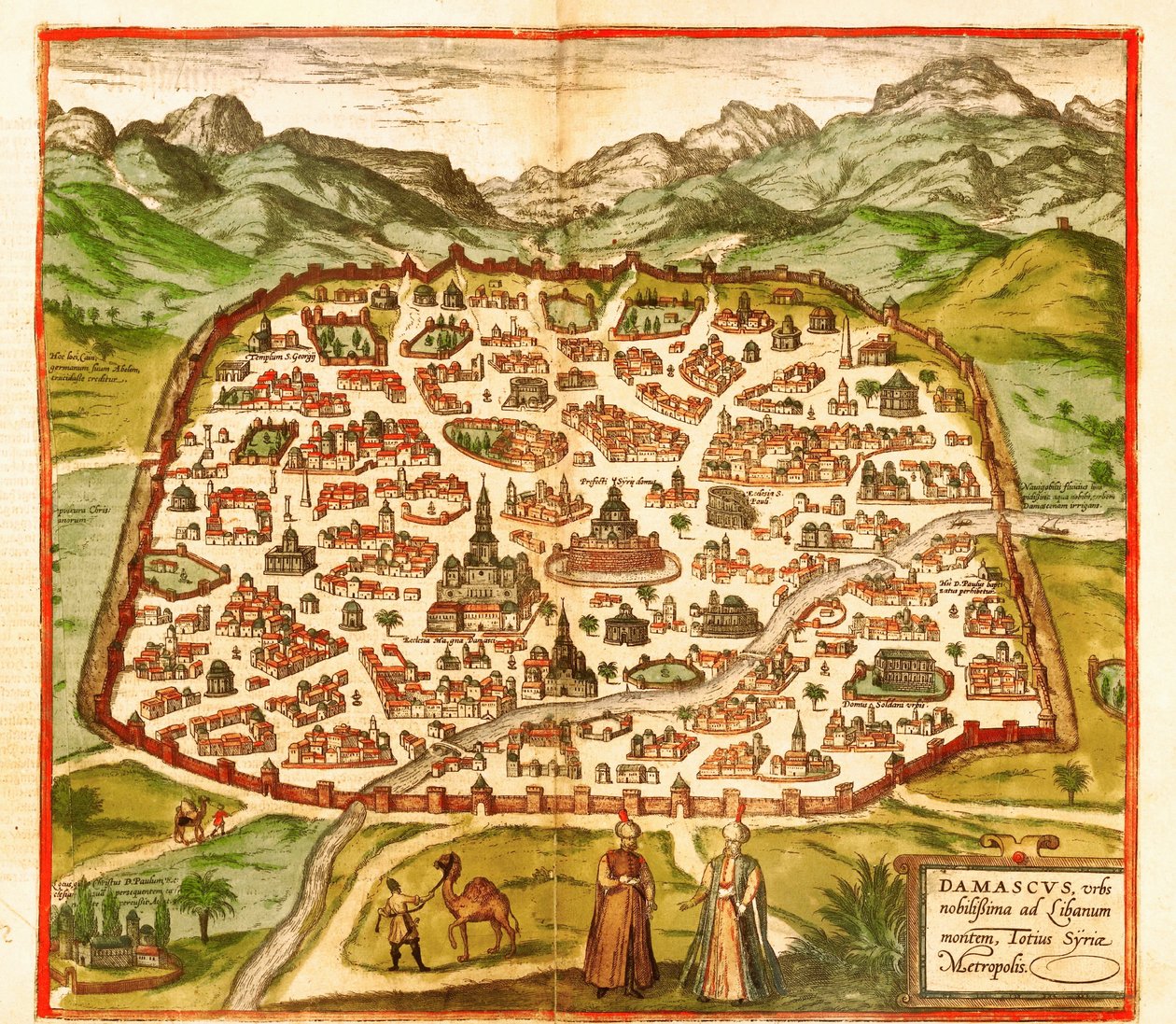 Damascus, Syrië door Georg and Hogenberg Franz (1535 90) Braun