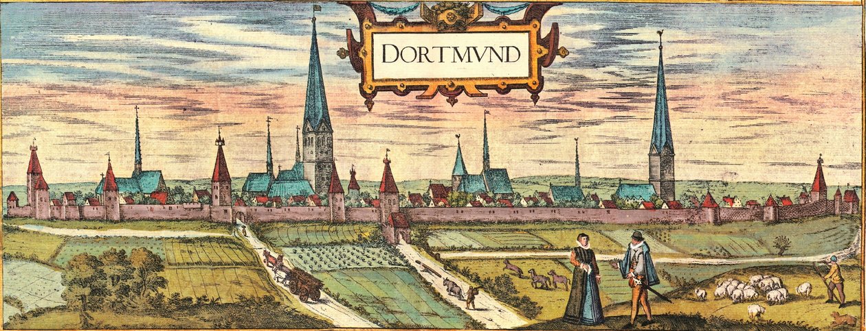 Dortmund door Georg and Hogenberg Franz (1535 90) Braun
