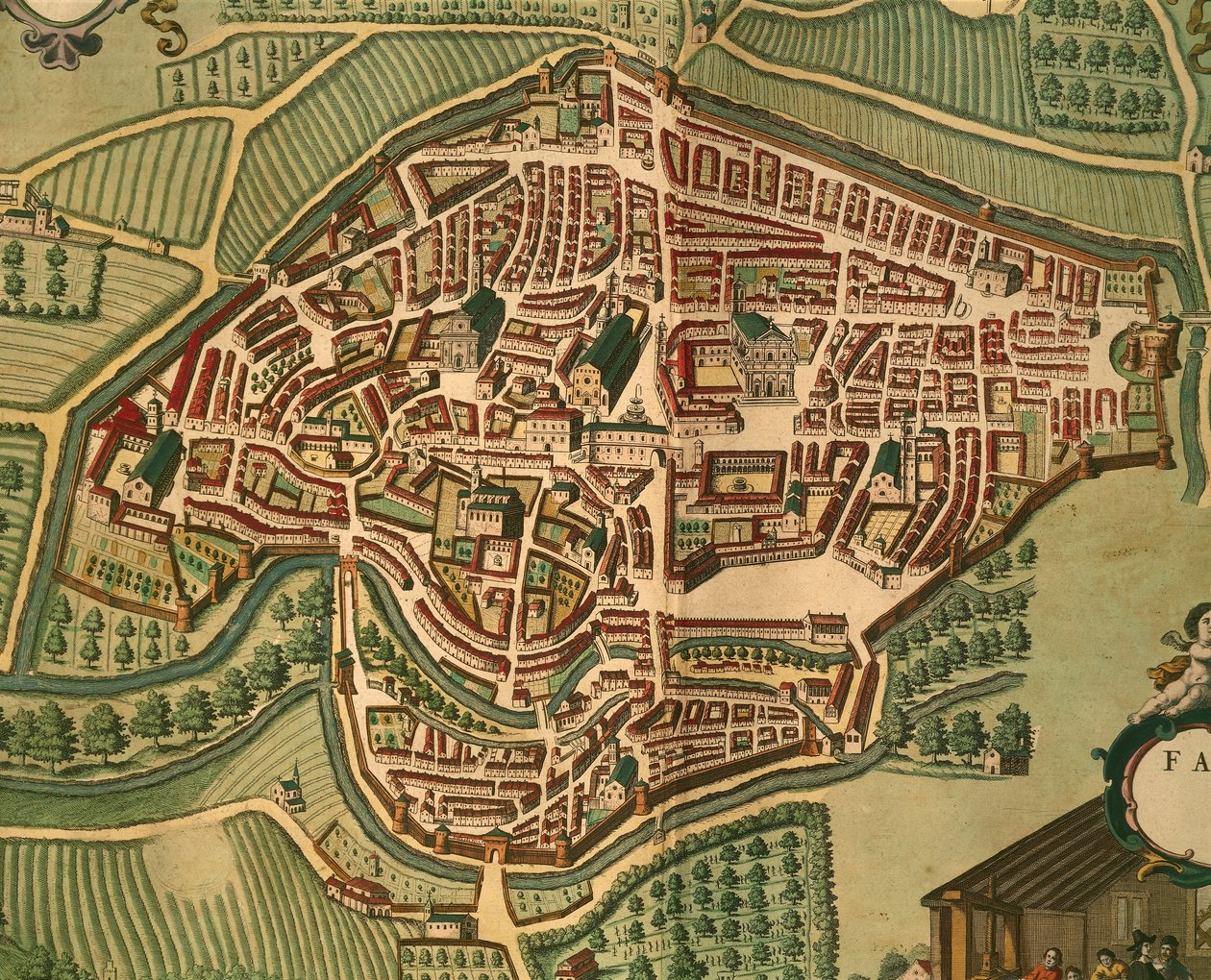 Fabriano uit Civitates Orbis Terrarum door Georg Braun door Georg Braun and Hogenberg Franz