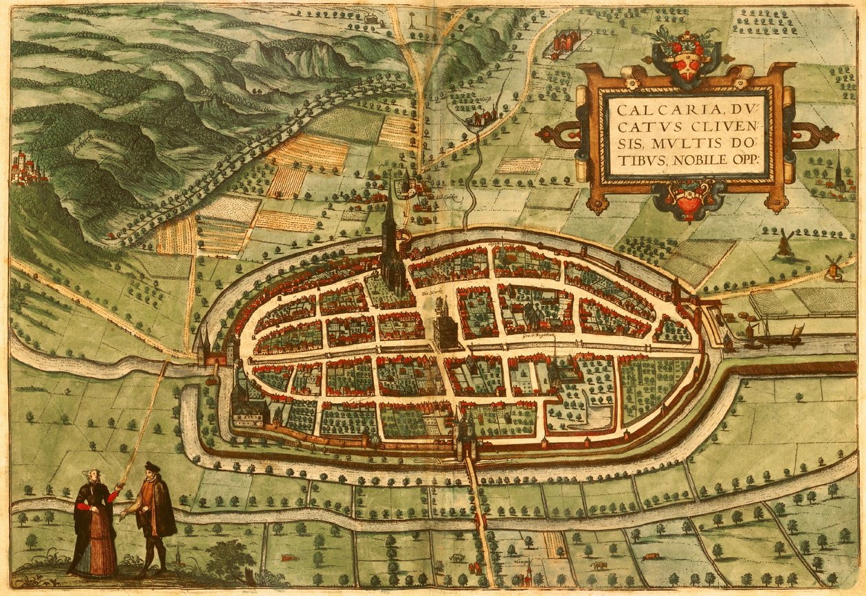 Kalkar, Duitsland door Georg and Hogenberg Franz (1535 90) Braun