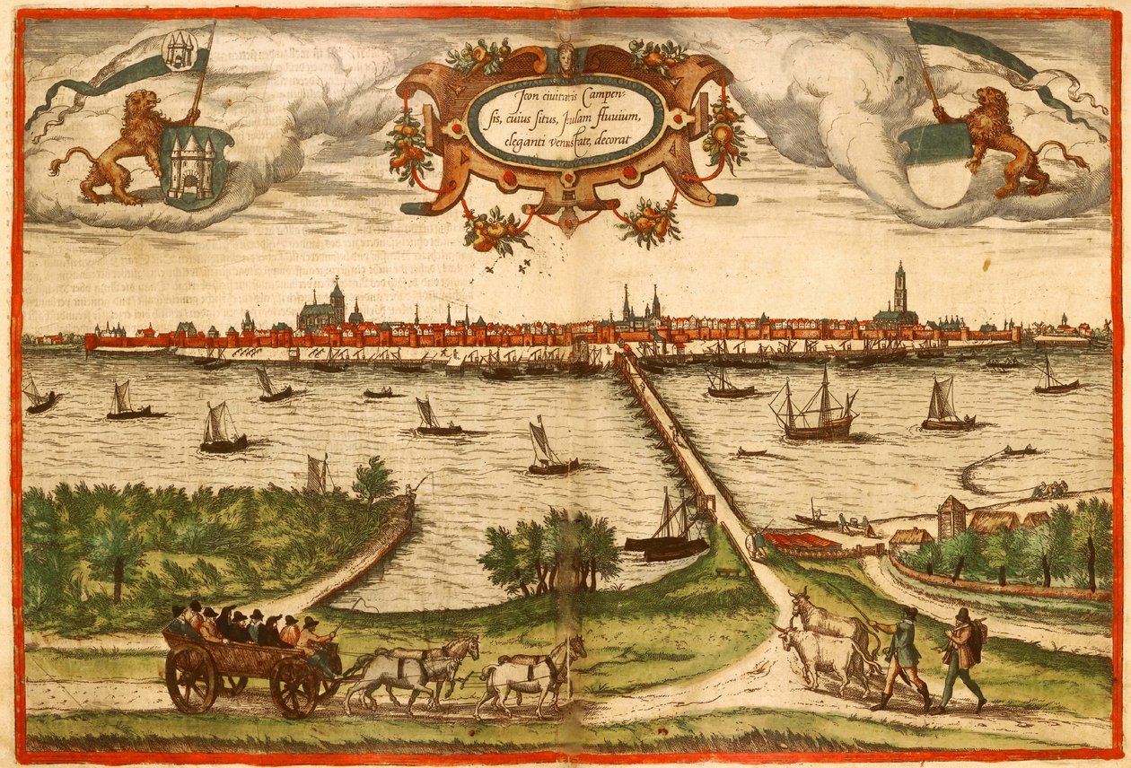 Kampan, Duitsland door Georg and Hogenberg Franz (1535 90) Braun