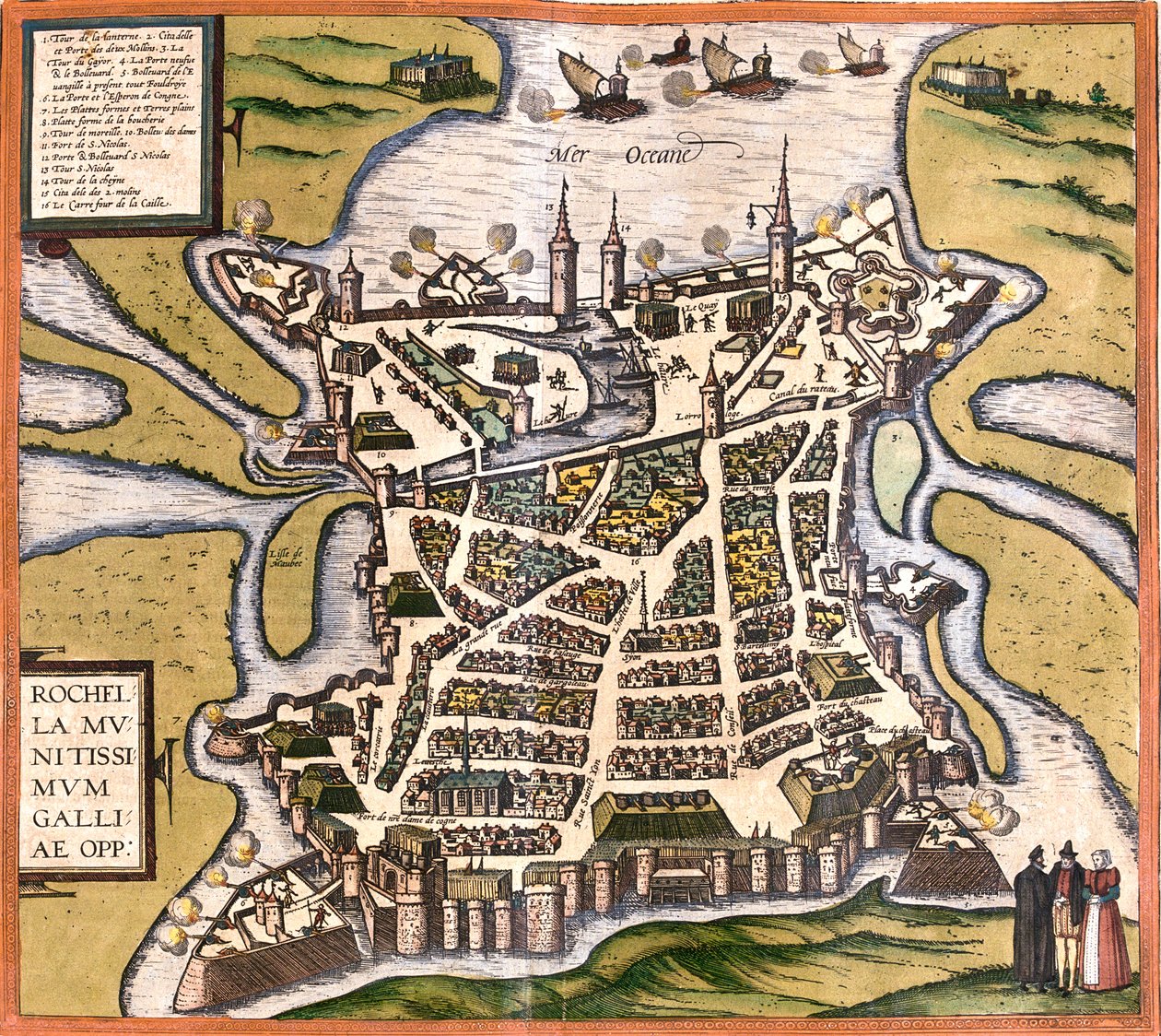 La Rochelle, Frankrijk door Georg and Hogenberg Franz (1535 90) Braun