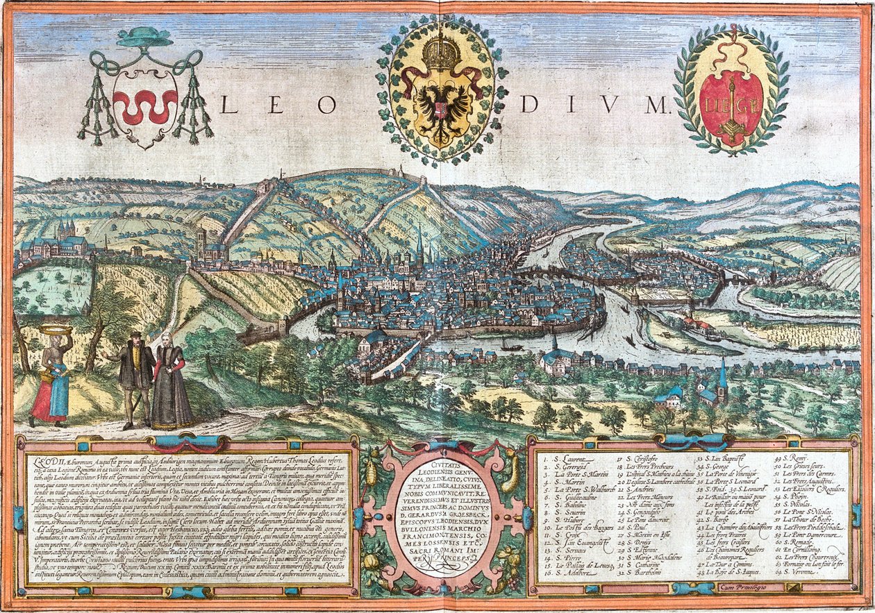 Luik, België door Georg and Hogenberg Franz (1535 90) Braun