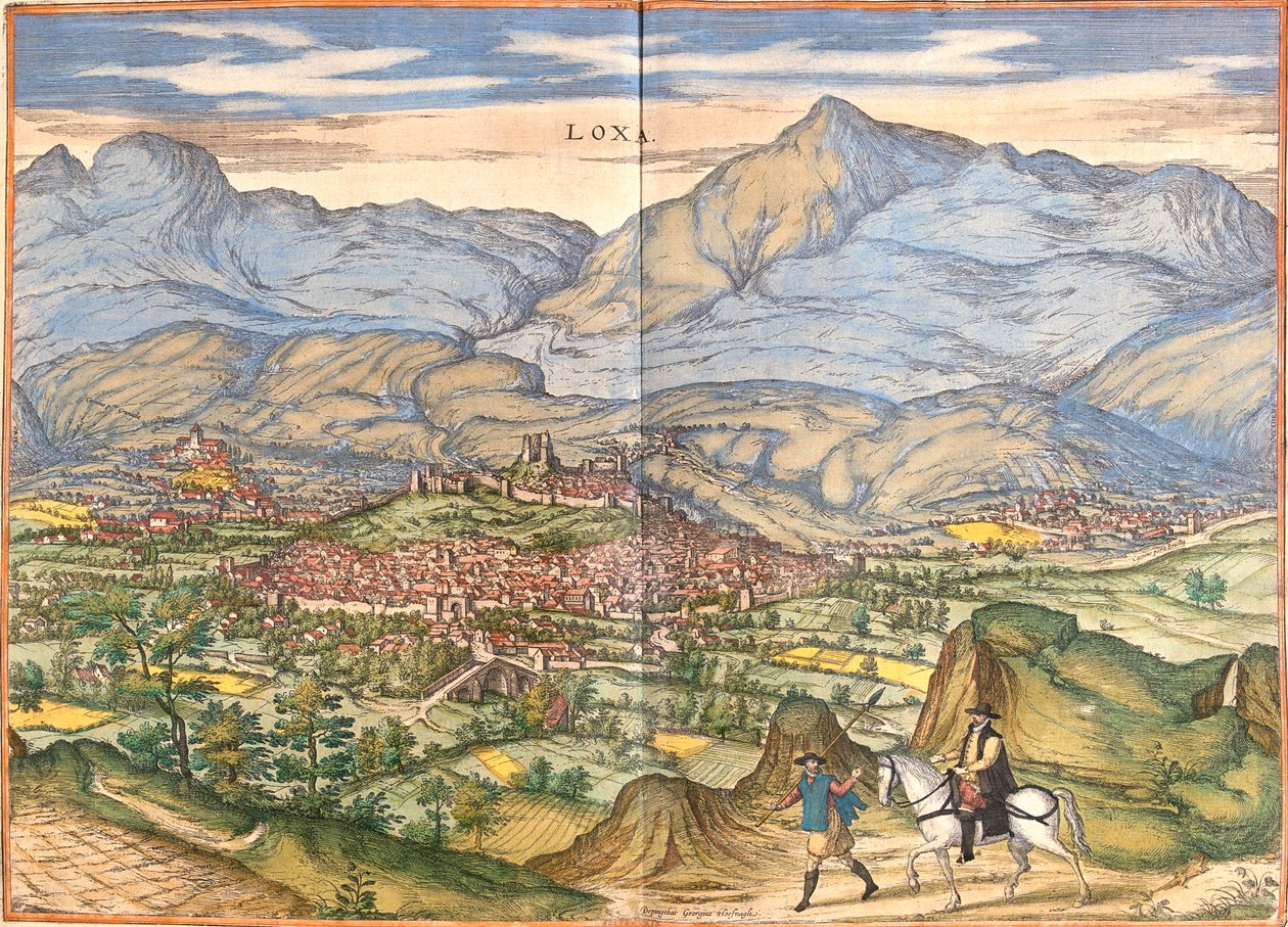 Loja, Spanje door Georg and Hogenberg Franz (1535 90) Braun