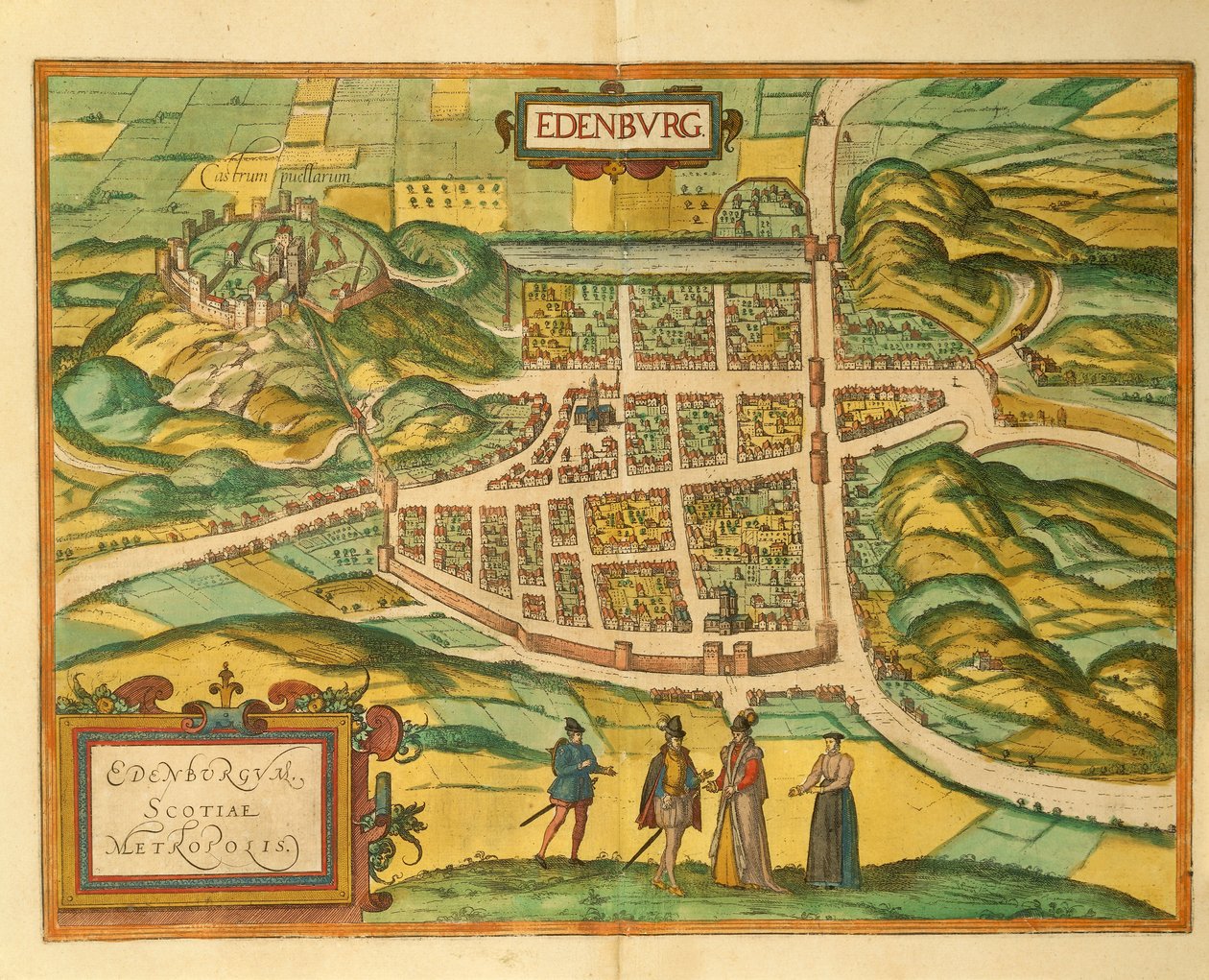 Kaart van Edinburgh uit Civitates Orbis Terrarum door Georg Braun door Georg Braun and Hogenberg Franz