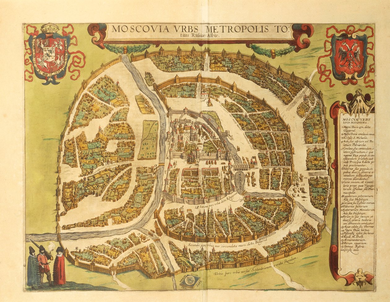 Moskou uit Civitates Orbis Terrarum door Georg Braun and Hogenberg Franz