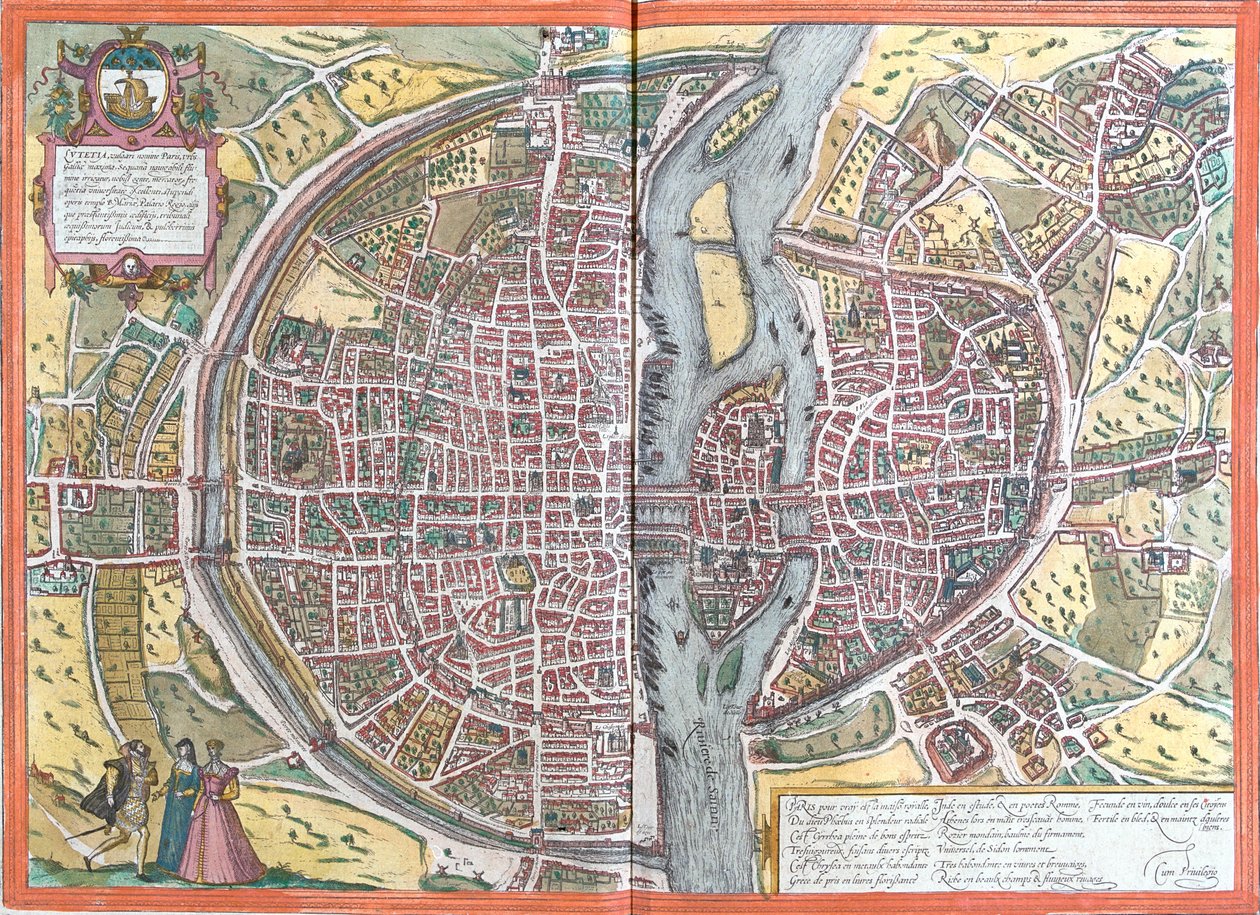Parijs, Frankrijk door Georg and Hogenberg Franz (1535 90) Braun