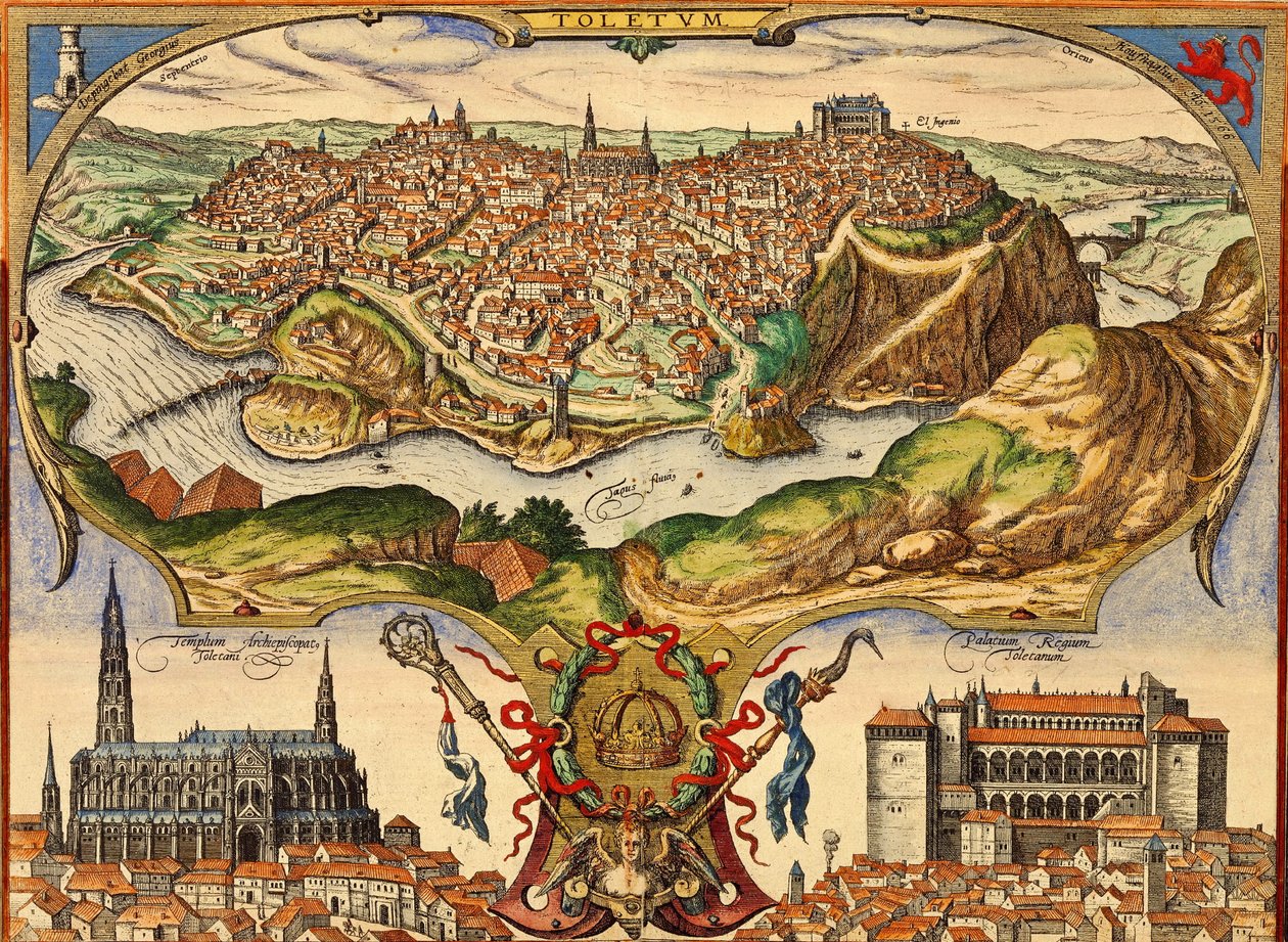 Toledo, Spanje door Georg and Hogenberg Franz (1535 90) Braun
