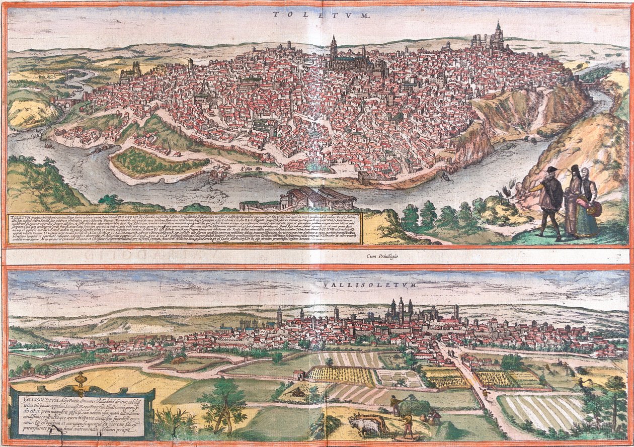 Toledo, Valladolid, Spanje door Georg and Hogenberg Franz (1535 90) Braun