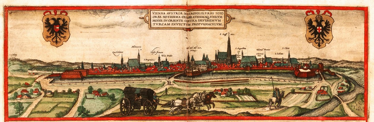 Wenen, Oostenrijk door Georg and Hogenberg Franz (1535 90) Braun