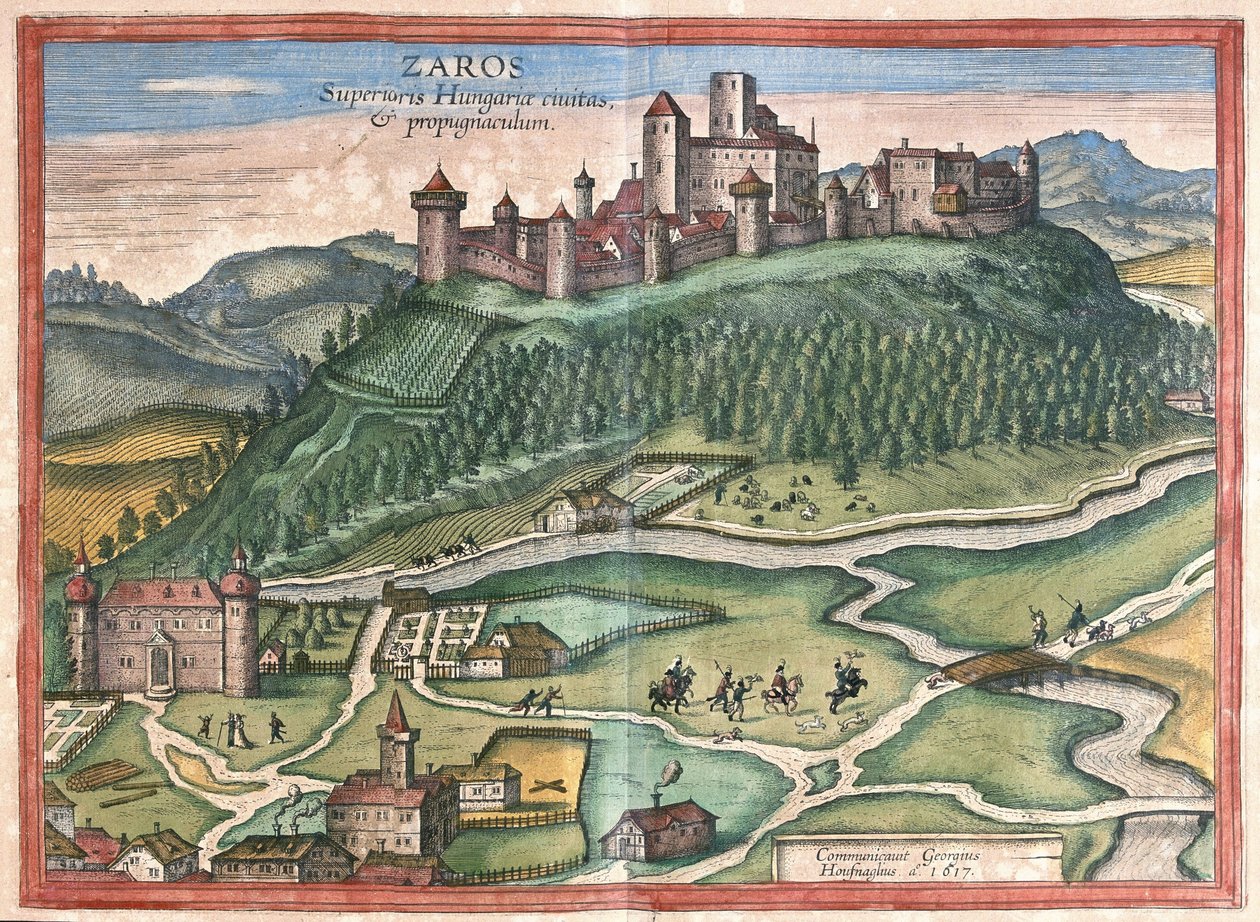 Zaros, op de berg Ida, Kreta (gravure) door Georg Braun and Hogenberg Franz