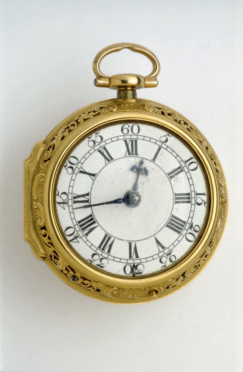 Gouden paar-kast cilinderhorloge met kwartierherhaling, 1744 door George , Moser, George Michael and Ward, John Graham
