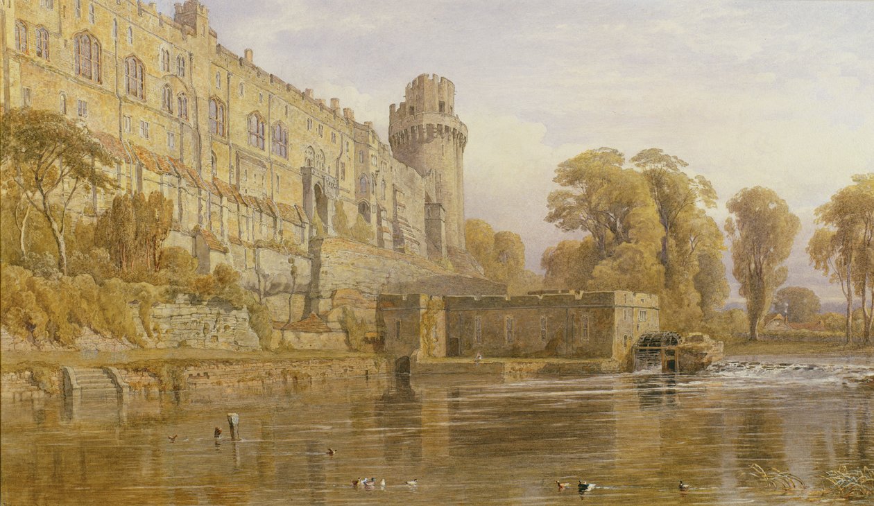 Warwick Castle vanaf de Avon door George Arthur Fripp