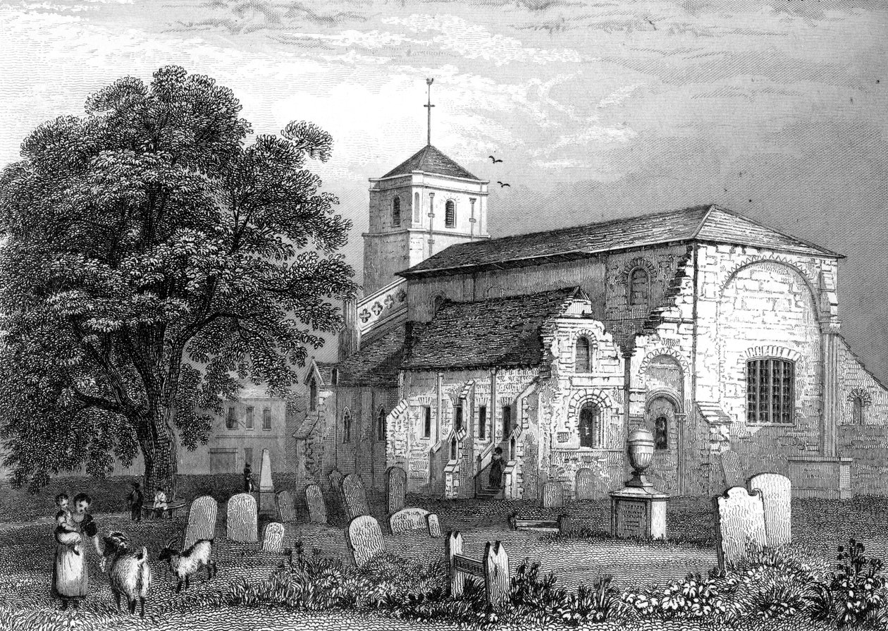 Waltham Abbey Church, Essex, gegraveerd door John Rogers door George Bryant Campion