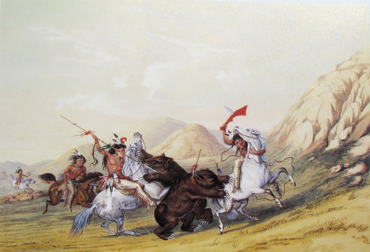 Aanval op de Grizzlybeer -- nr. 19 door George Catlin