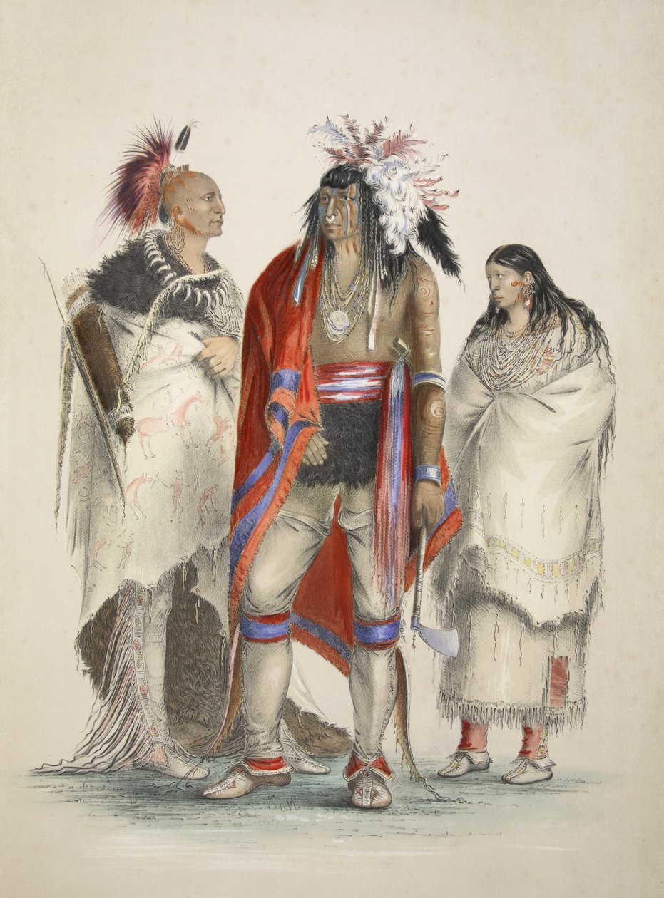Noord-Amerikaanse Indianen, uit Catlins North American Indian Portfolio. Hunting Scenes and Amusements of the Rocky Mountains and Prairies of America, pub. 1845 door George Catlin
