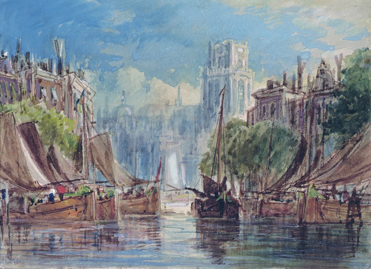 Zicht op Rotterdam door George the Elder Chambers