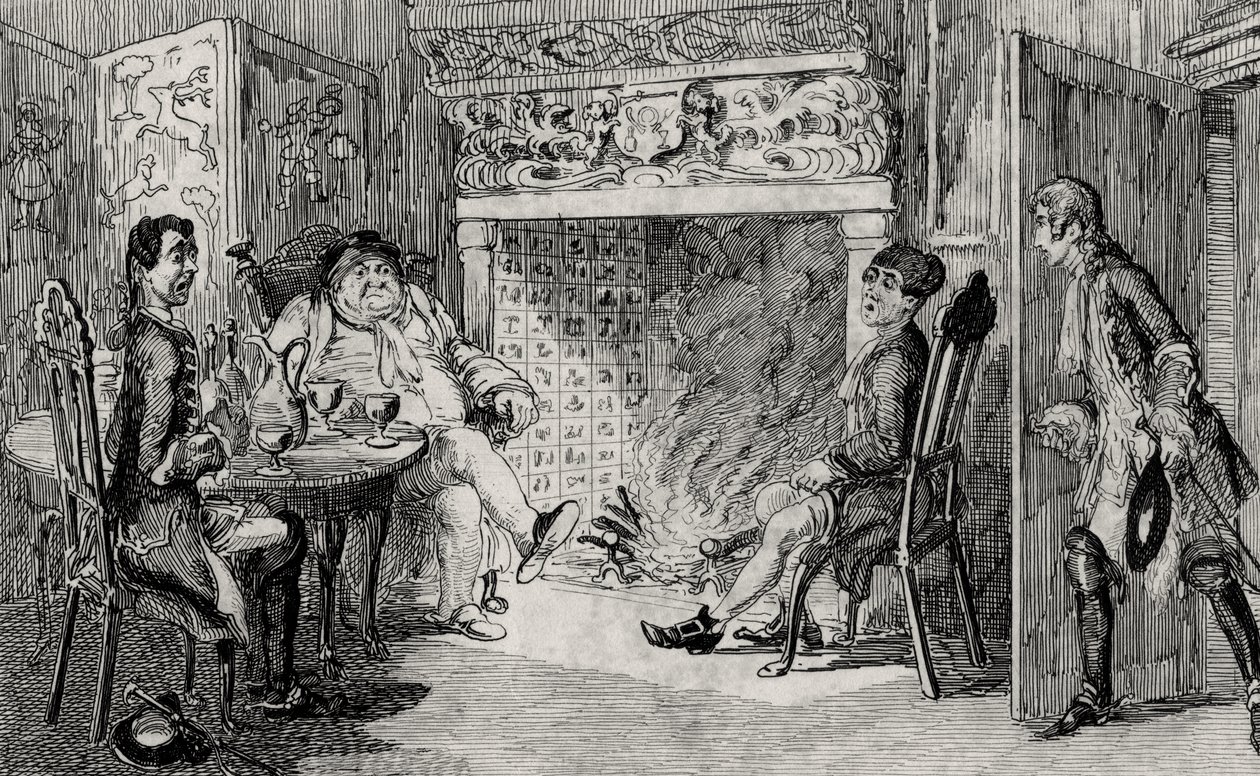 Francis Osbaldistone bij Squire Inglewood, illustratie uit 