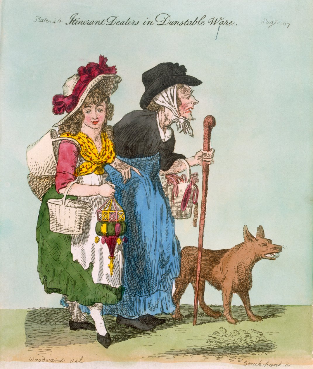 Rondreizende handelaren in Dustable-waar, 1796 door George Cruikshank