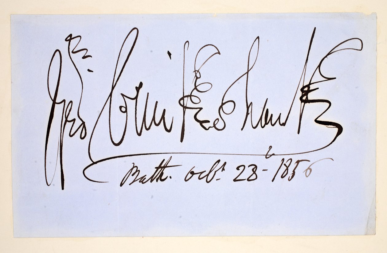 Handtekening van George Cruikshank, 28 oktober 1856 door George Cruikshank
