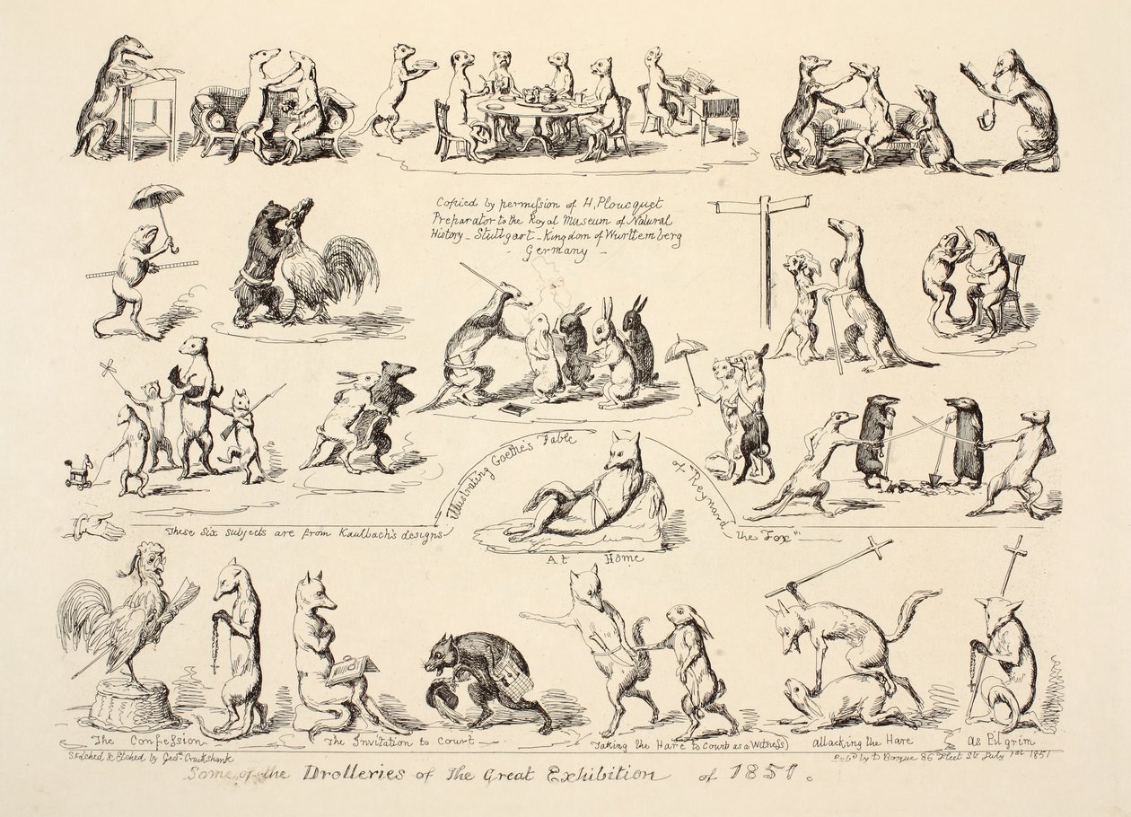 Enkele van de Drolleries van de Grote Tentoonstelling door George Cruikshank