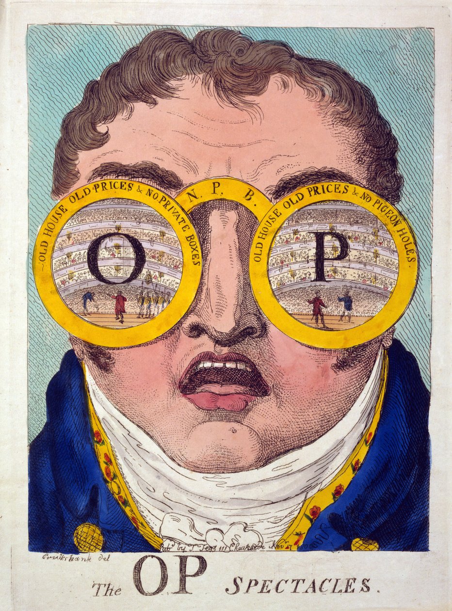 De OP Brillen, uitgegeven 1809 door George Cruikshank