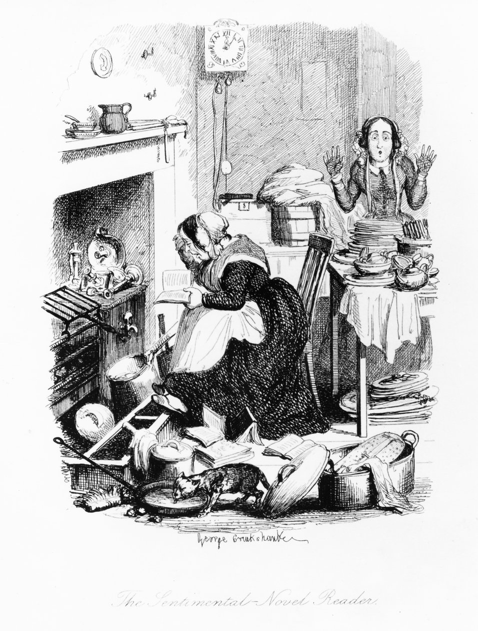 De sentimentele-romanlezer, illustratie uit 