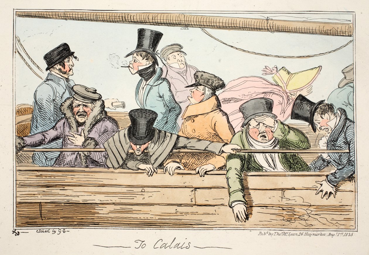 Naar Calais, gepubliceerd in 1835 door George Cruikshank