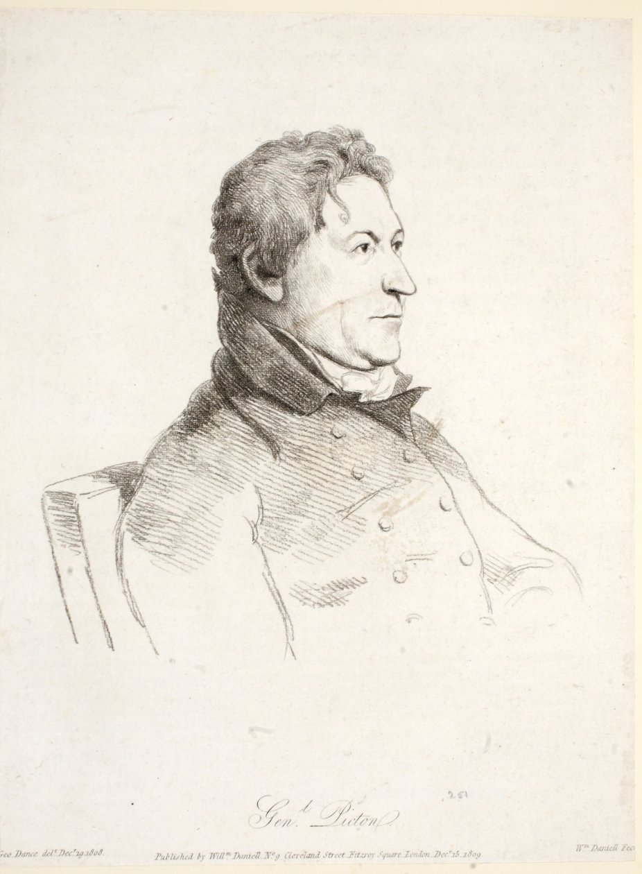 Generaal Picton, 19 dec 1808, uitgegeven door William Daniell 1809 door George Dance