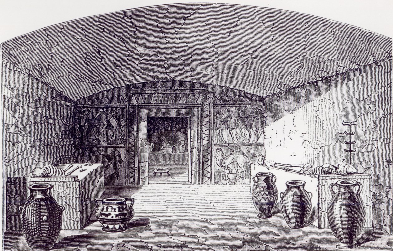 Grotta Campana ten tijde van de ontdekking in 1842-3 door George Dennis