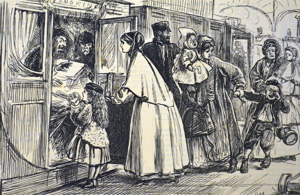 Invasie van een rookcoupé, 1869 door George du Maurier