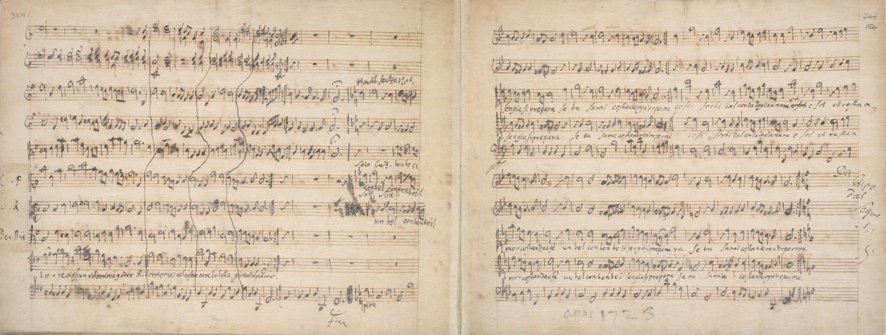 Finale koor Giulio Cesare handschrift Handel door George Frederick Handel