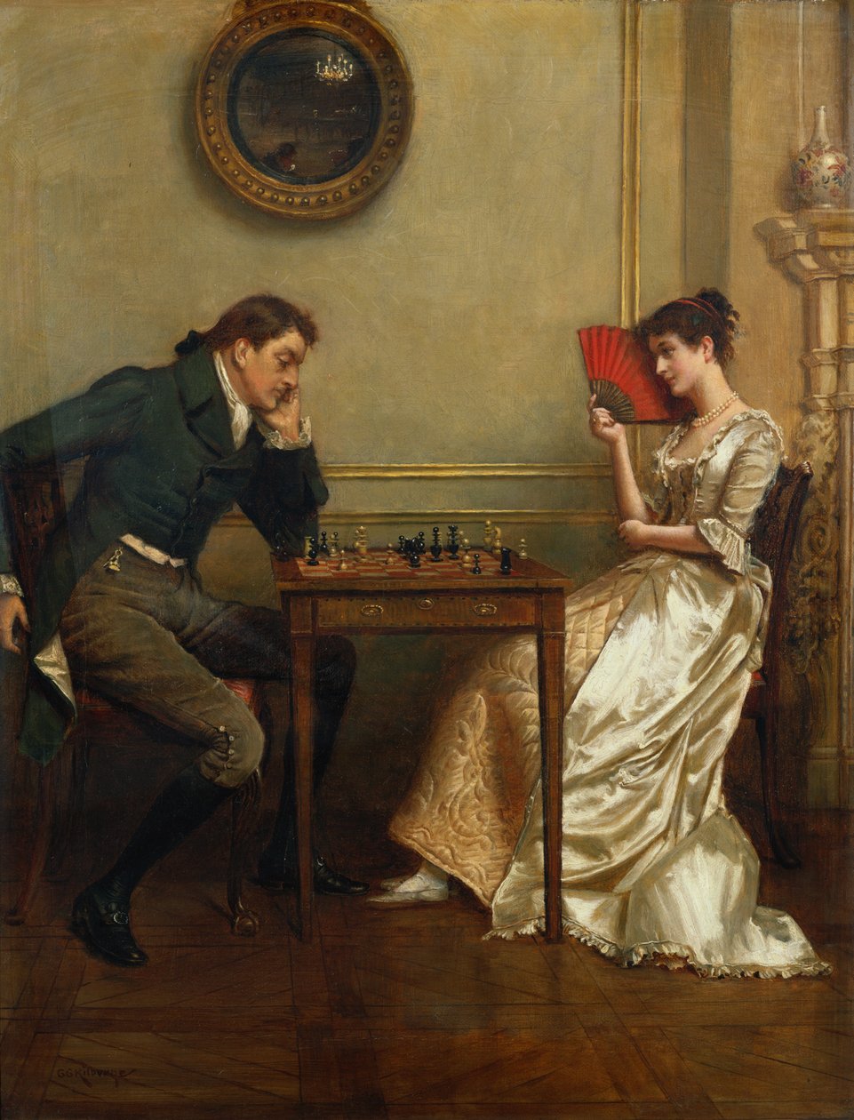 Een schaakspel door George Goodwin Kilburne