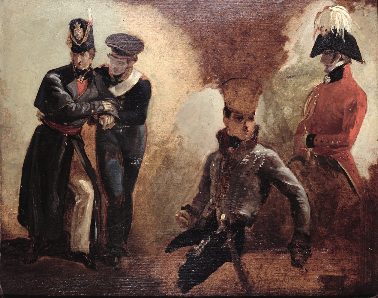 Studies van een Coldstream Guards-officier en militaire portretten, 1815 door George Jones
