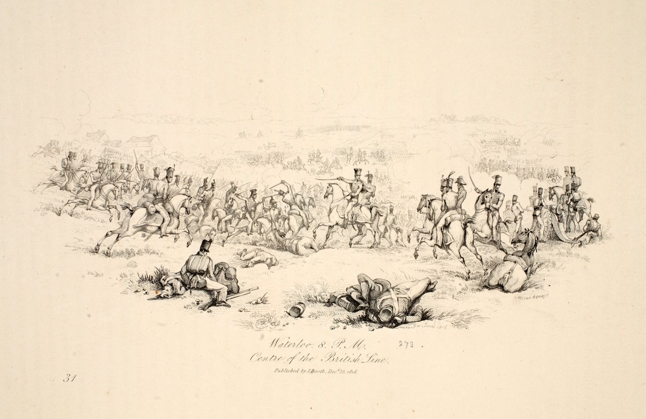 Waterloo 20:00 uur, Centrum van de Britse Linie, uitgegeven door J. Booth door George Jones