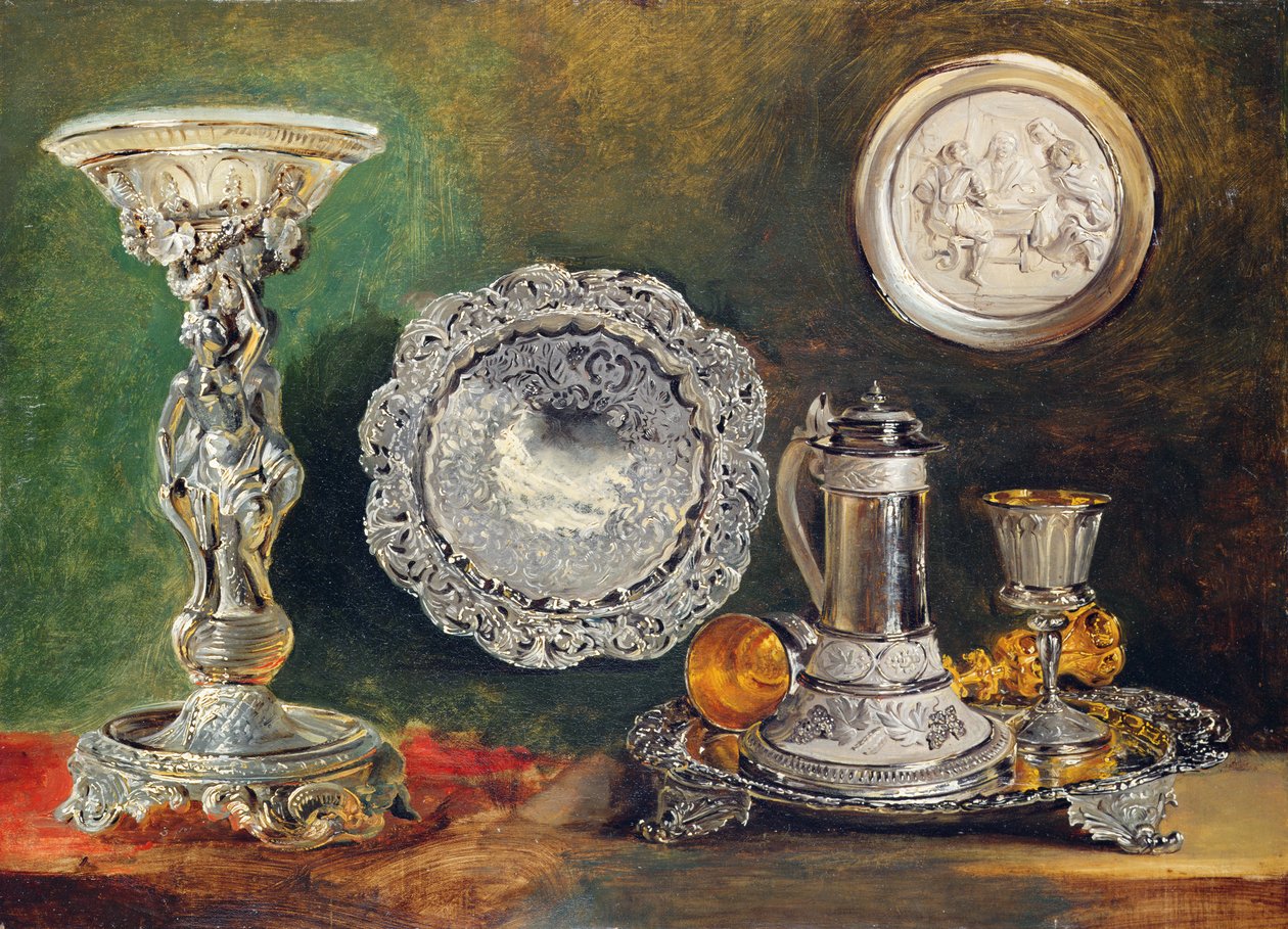 Een Stilleven van Zilver, c.1833 door George Lance