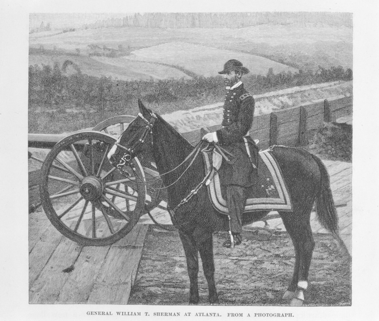 Generaal William Tecumseh Sherman in Atlanta, gegraveerd van een foto, illustratie uit 
