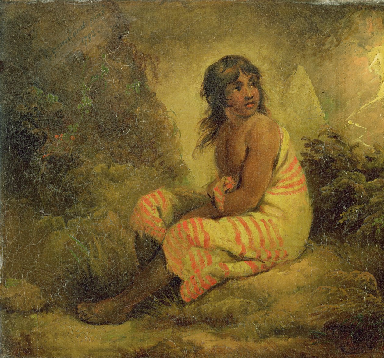 Indiaans meisje, 1793 door George Morland