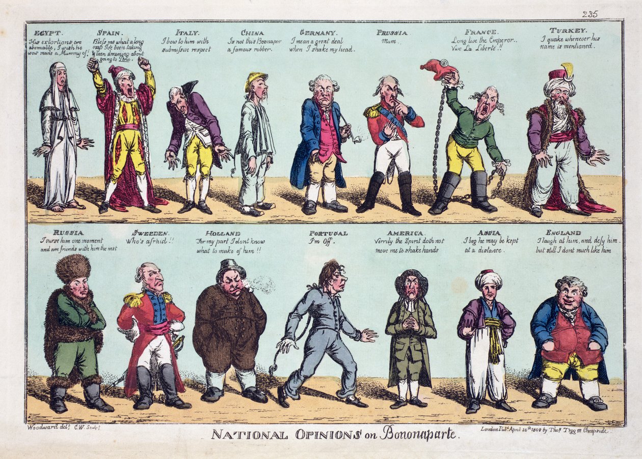 Nationale meningen over Bonaparte, gepubliceerd 20 april 1808 door George Moutard Woodward