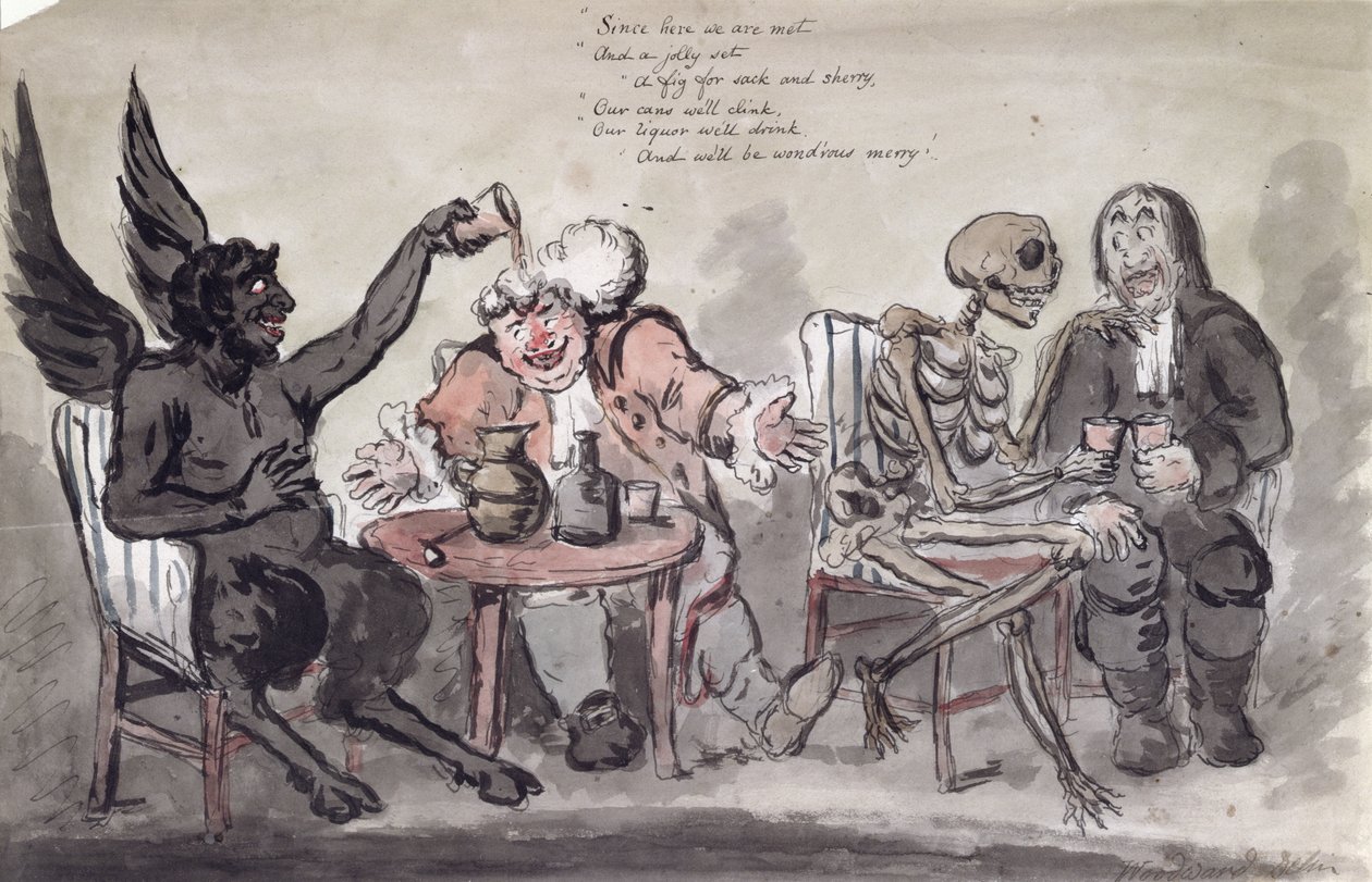 De dokter en zijn vrienden, gegraveerd door Issac Cruikshank, c.1798 door George Moutard Woodward