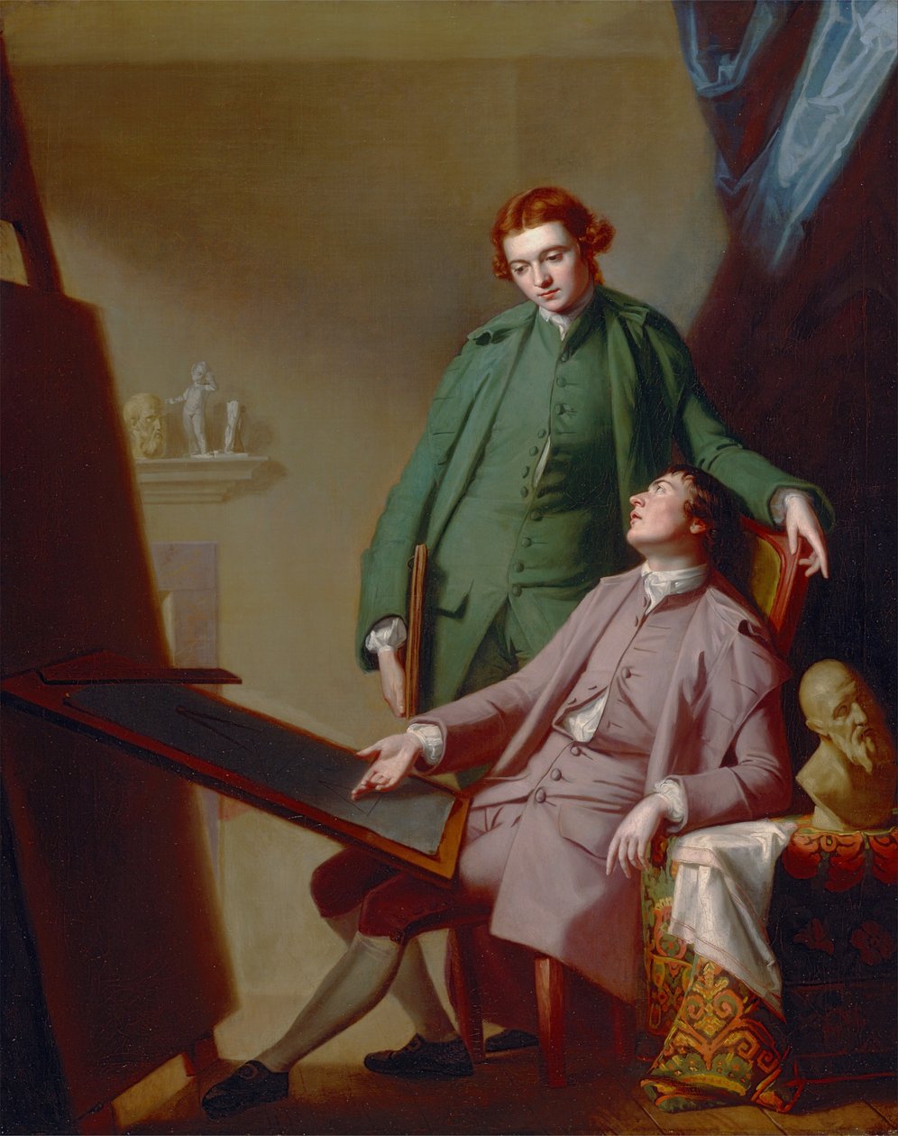 Een gesprek (De broers van de kunstenaar, Peter en James Romney) door George Romney
