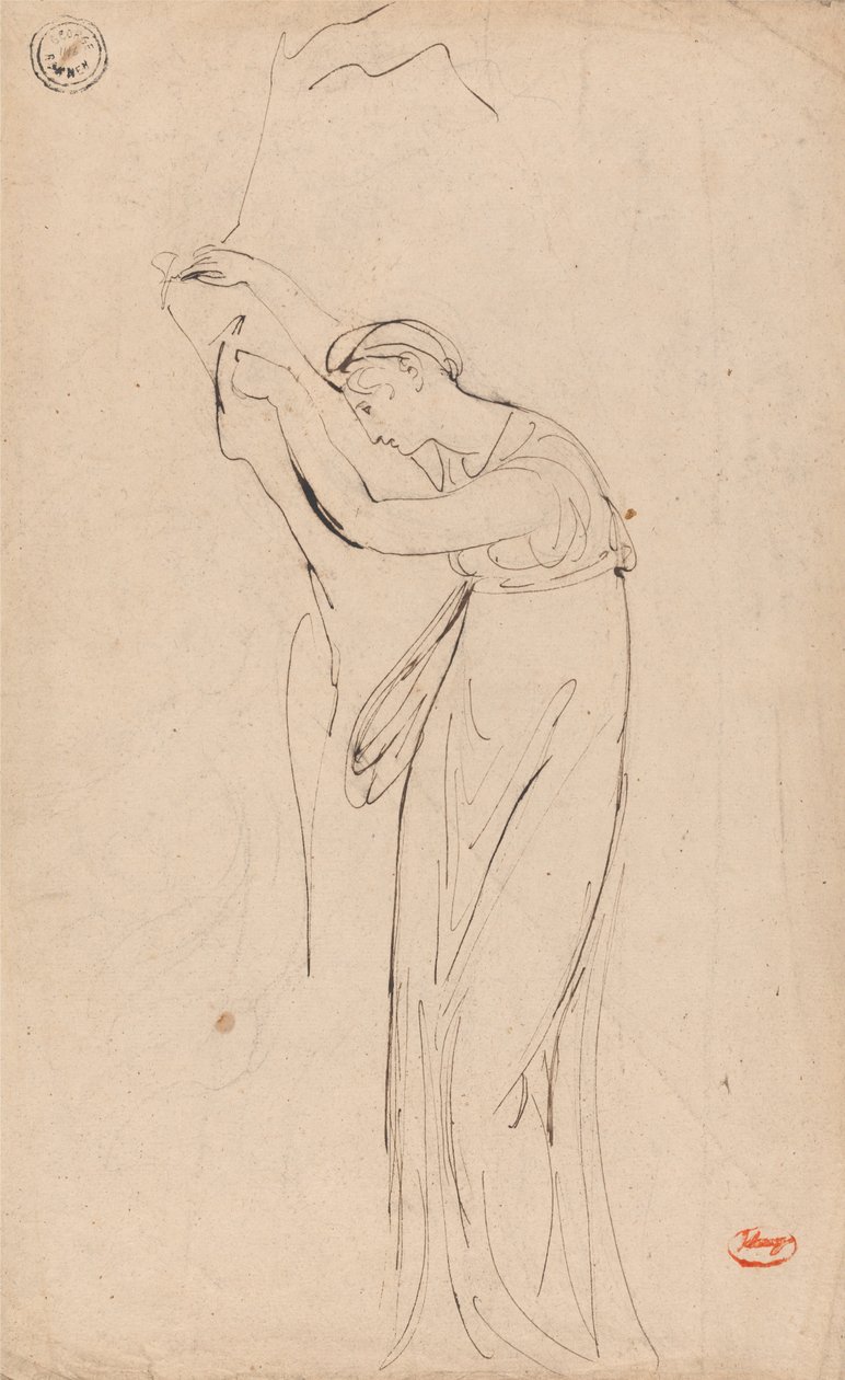 Gevangene of Neerslachtige Vrouw - Mogelijk Andromache door George Romney