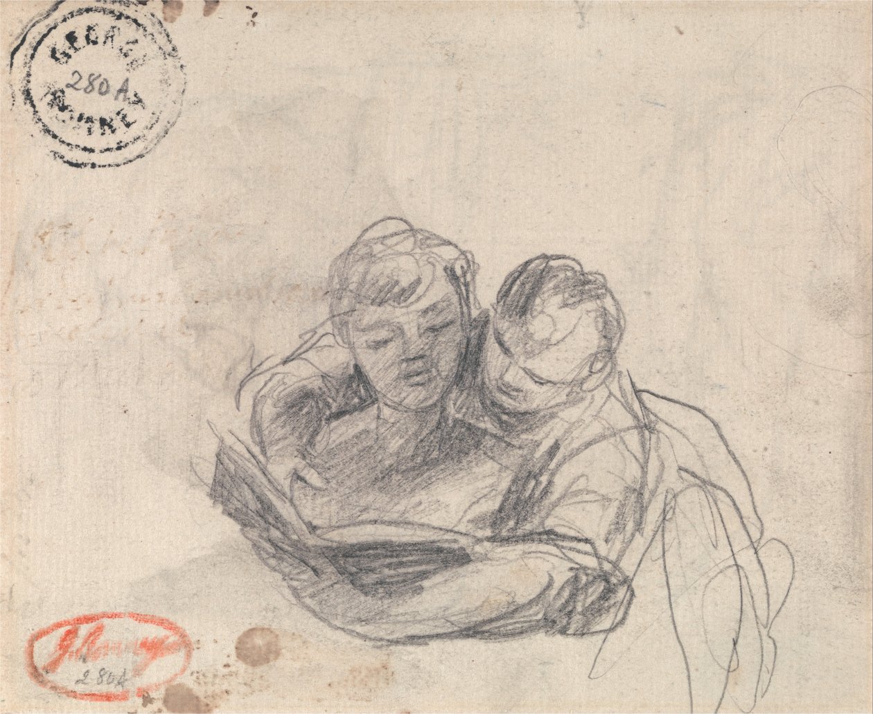 Koppel dat een Boek Leest door George Romney